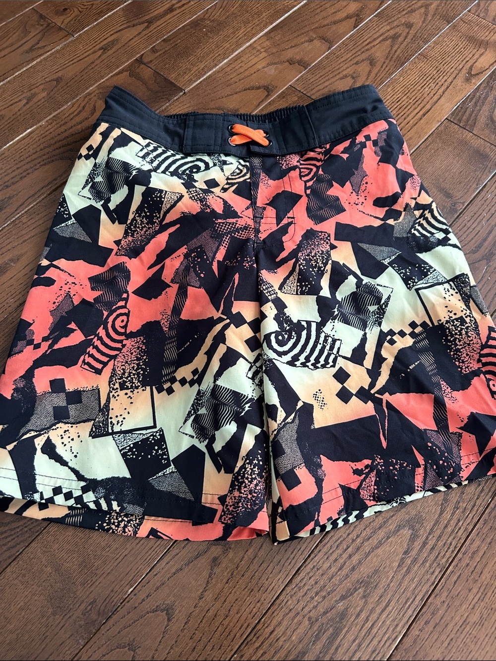 🔥 3/$25 - Boy’s Swim Shorts in Coral, Black and Yellow